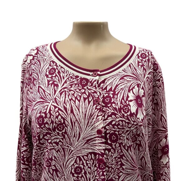 NWT Talbots Petite Red Cardigan Sweater Floral Long Sleeve Button-Front Women PM - Picture 12 of 12